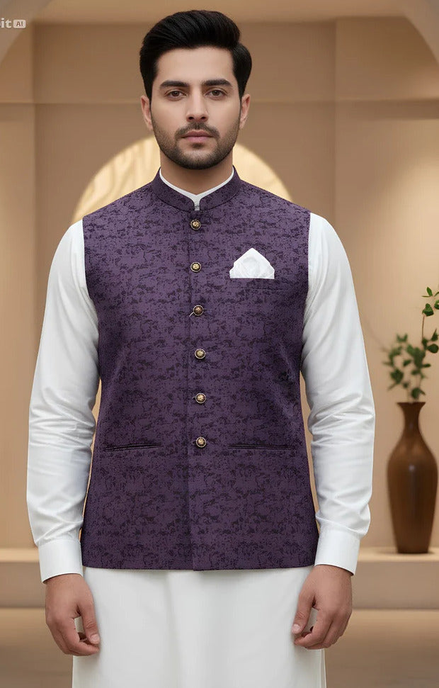 Men Jamawar Waistcoat
