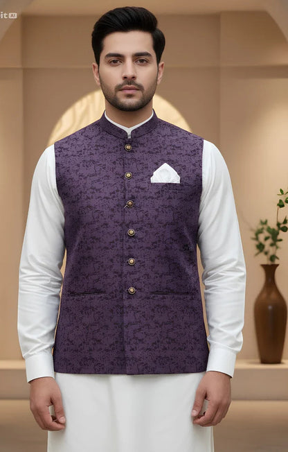 Men Jamawar Waistcoat