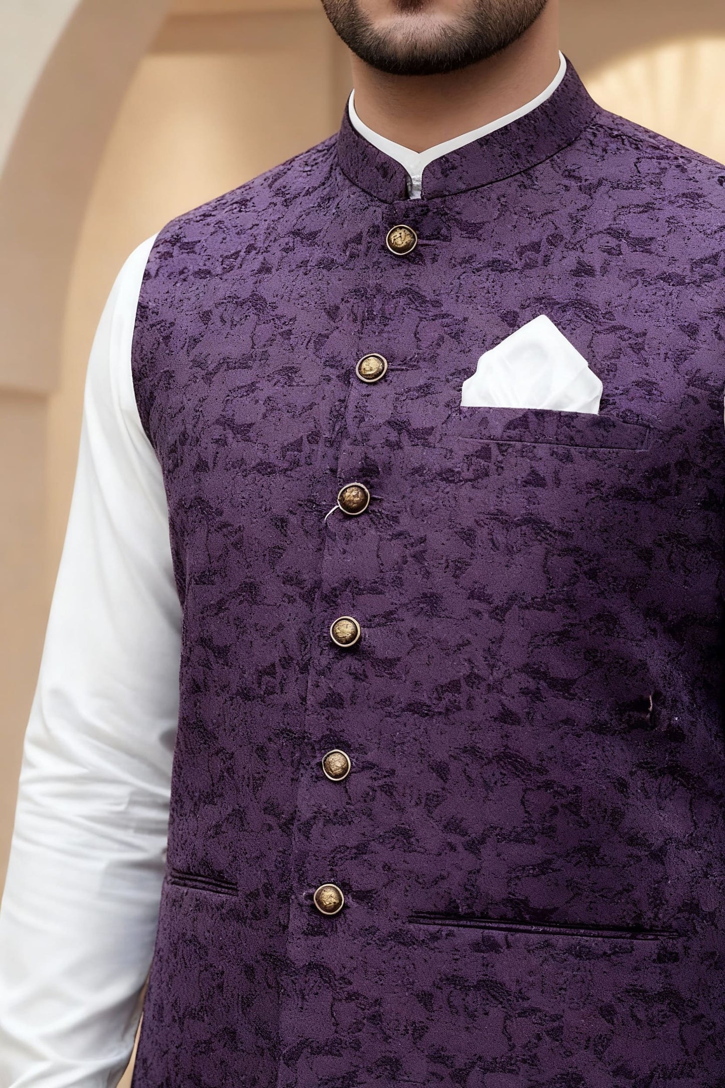 Men Jamawar Waistcoat