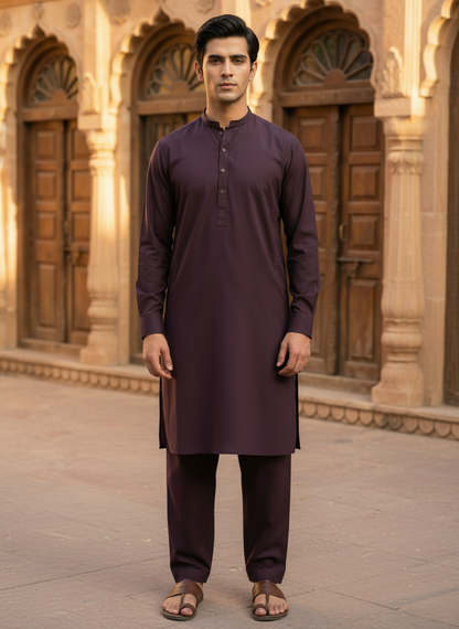 Men Mehroon kameez Pajama