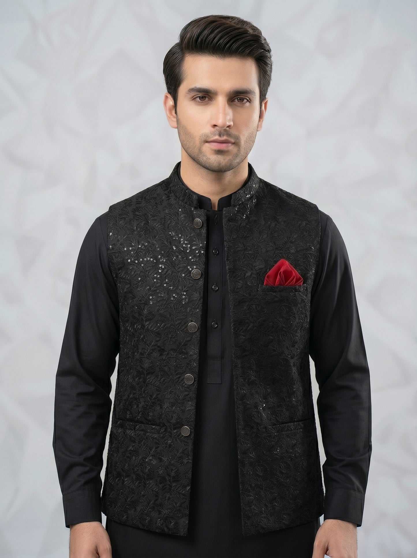 Men Black Stylish Waistcoat