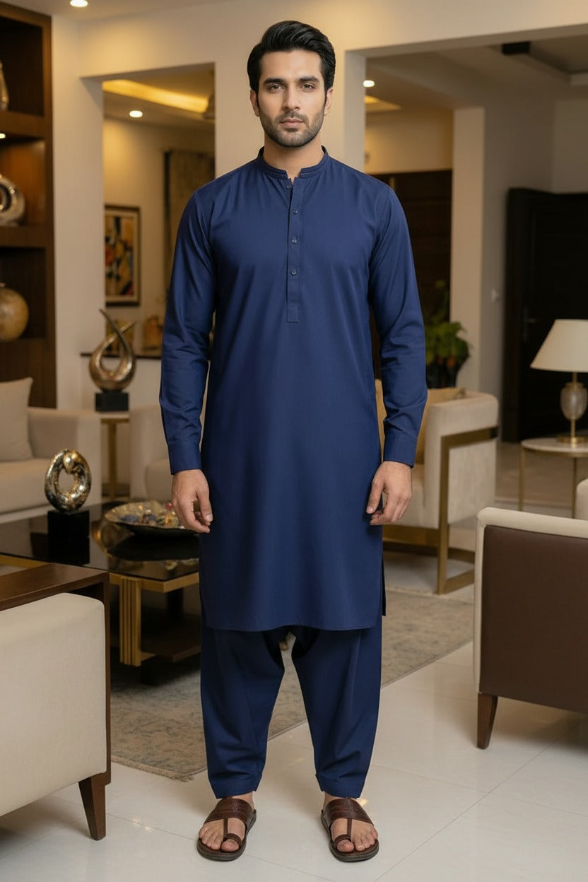 Men R Blue Shalwar kameez
