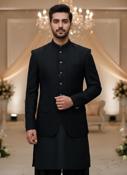 Premium Stylish Black Prince Coat