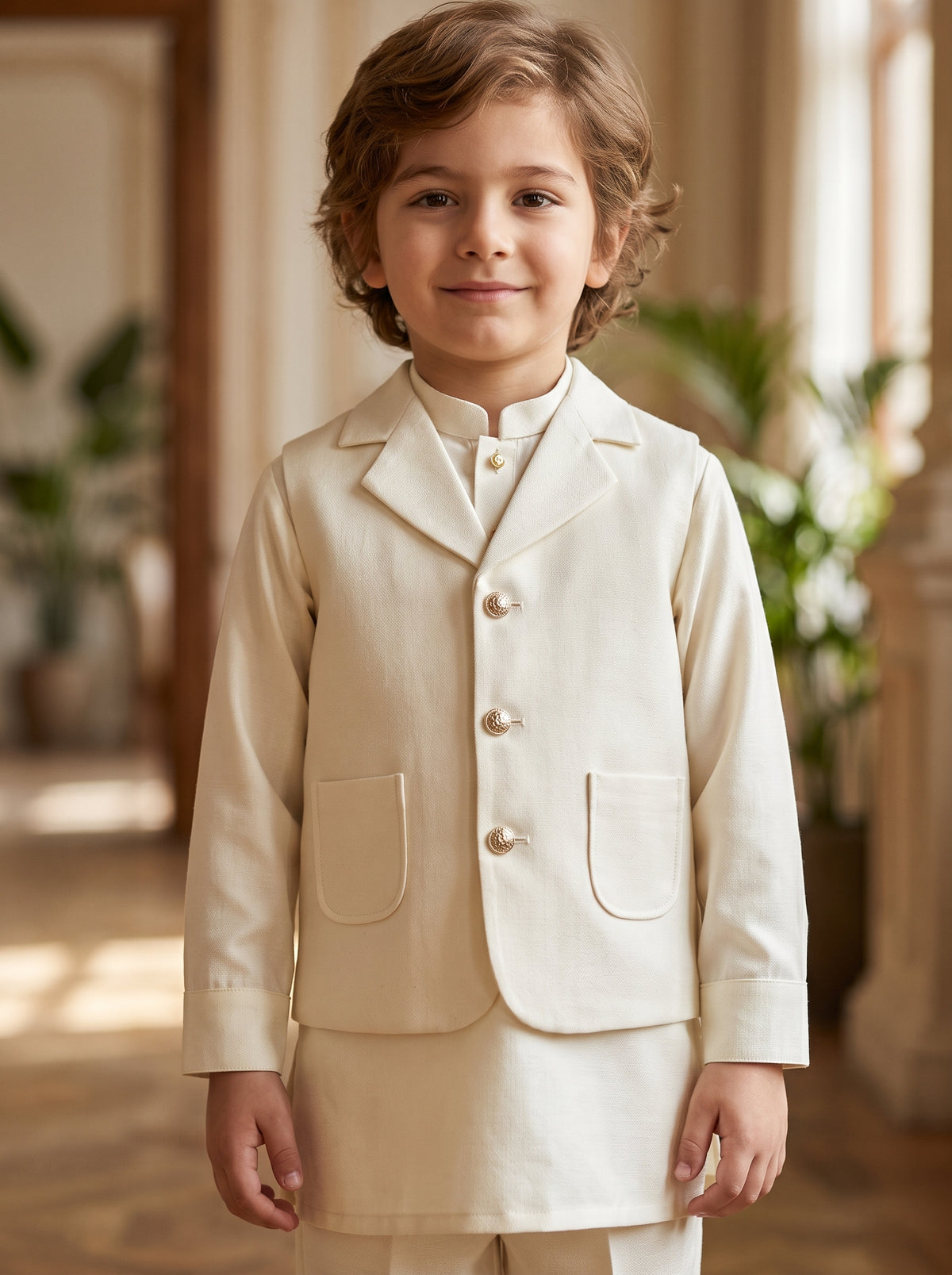 Kids 3 Piece Kameez Shalwar Waistcoat