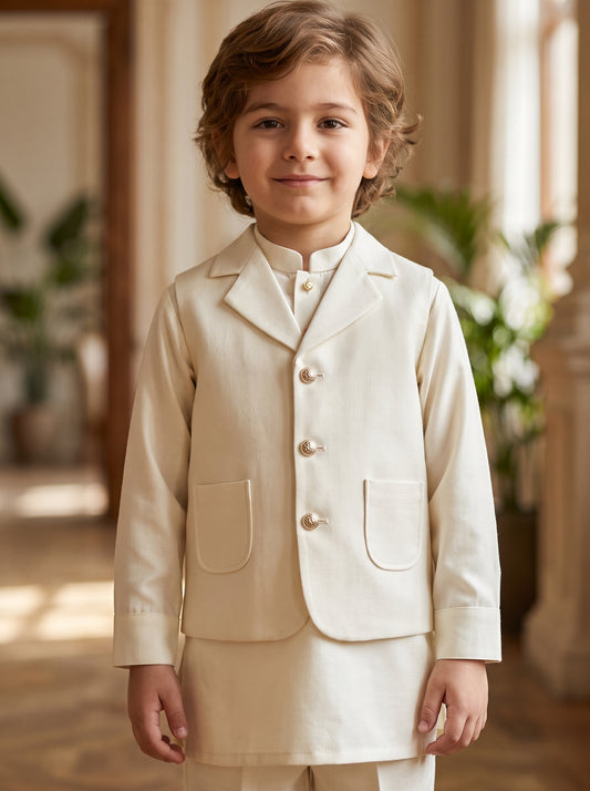 Kids 3 Piece Kameez Shalwar Waistcoat