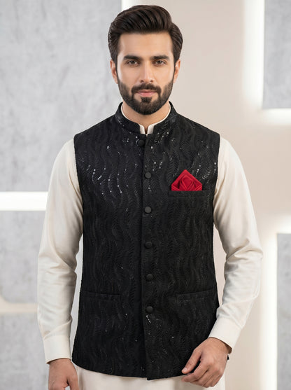Men Black Premium Waistcoat