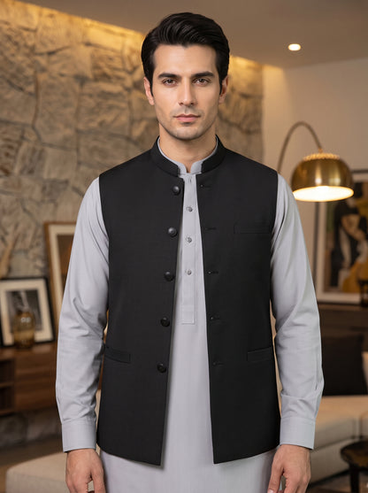 Formal Black Waistcoat