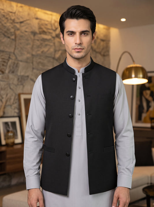 Formal Black Waistcoat