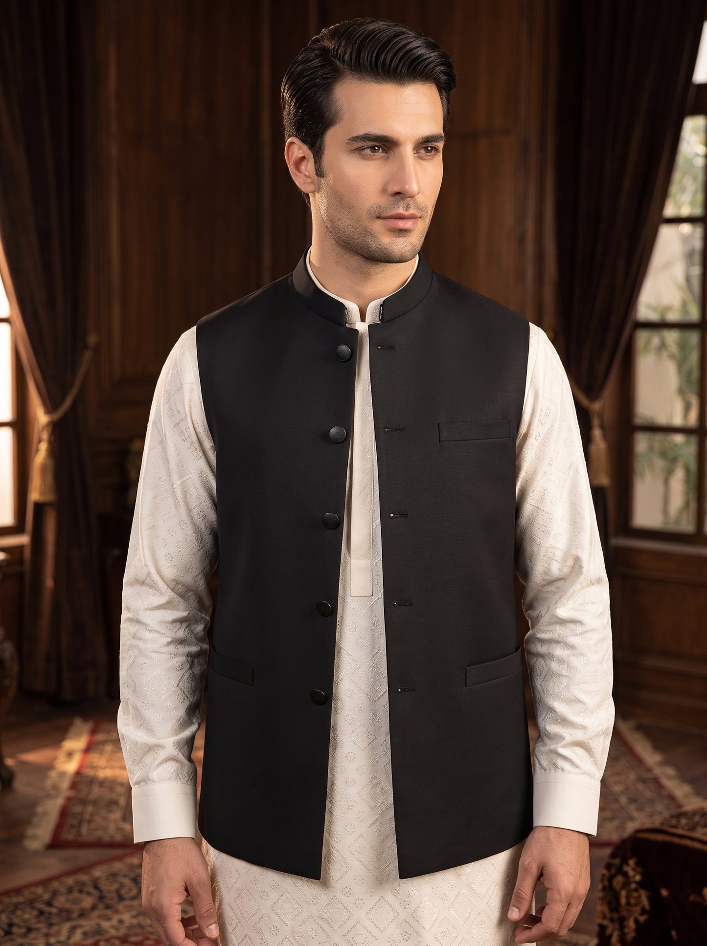 Formal Black Waistcoat