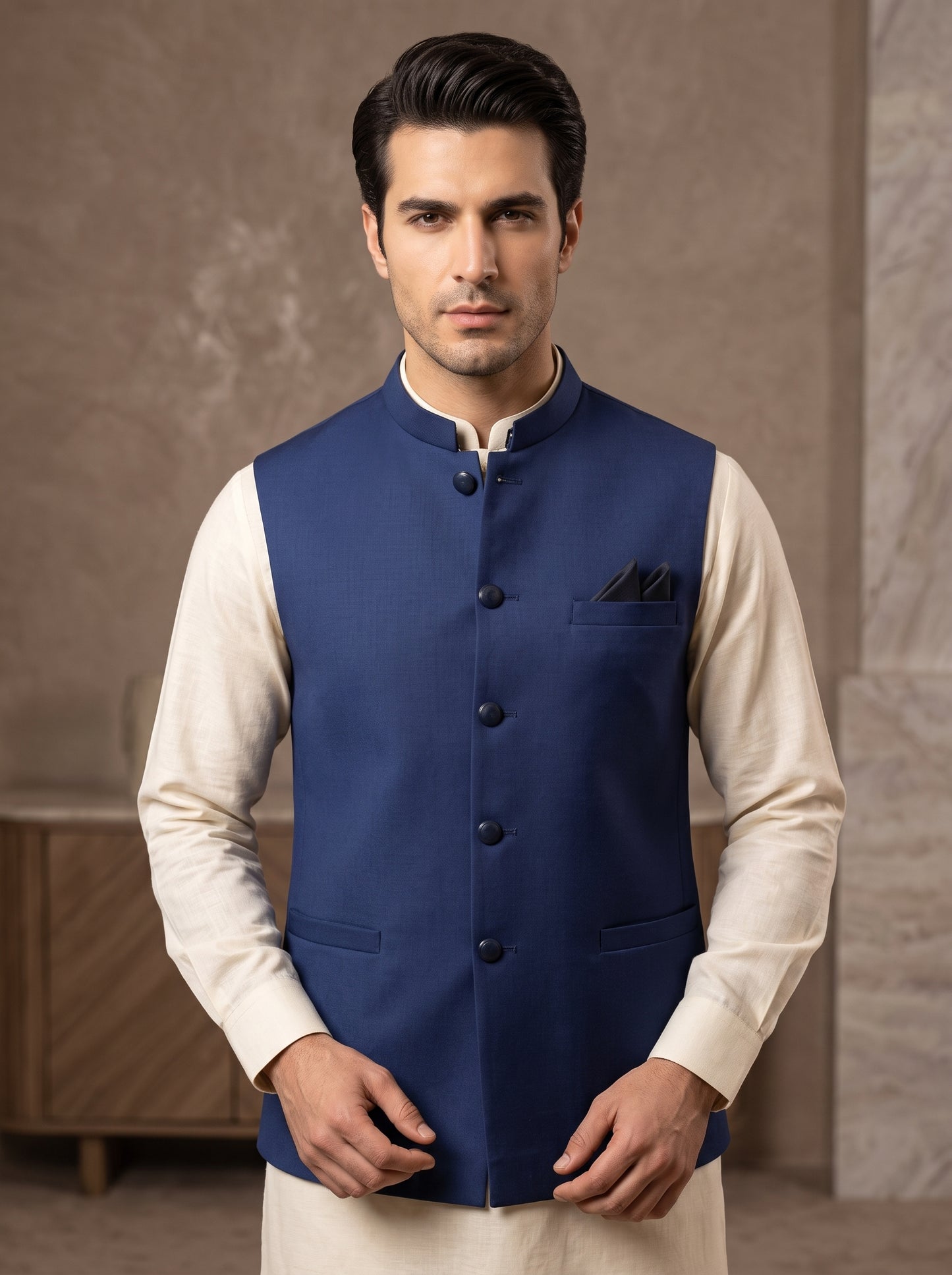 Formal Navy Blue Waistcoat