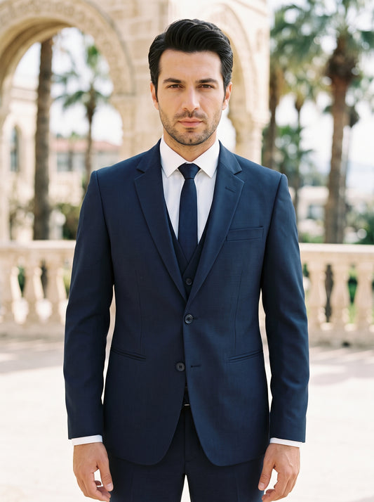 Men 3 Piece Suit N Blue
