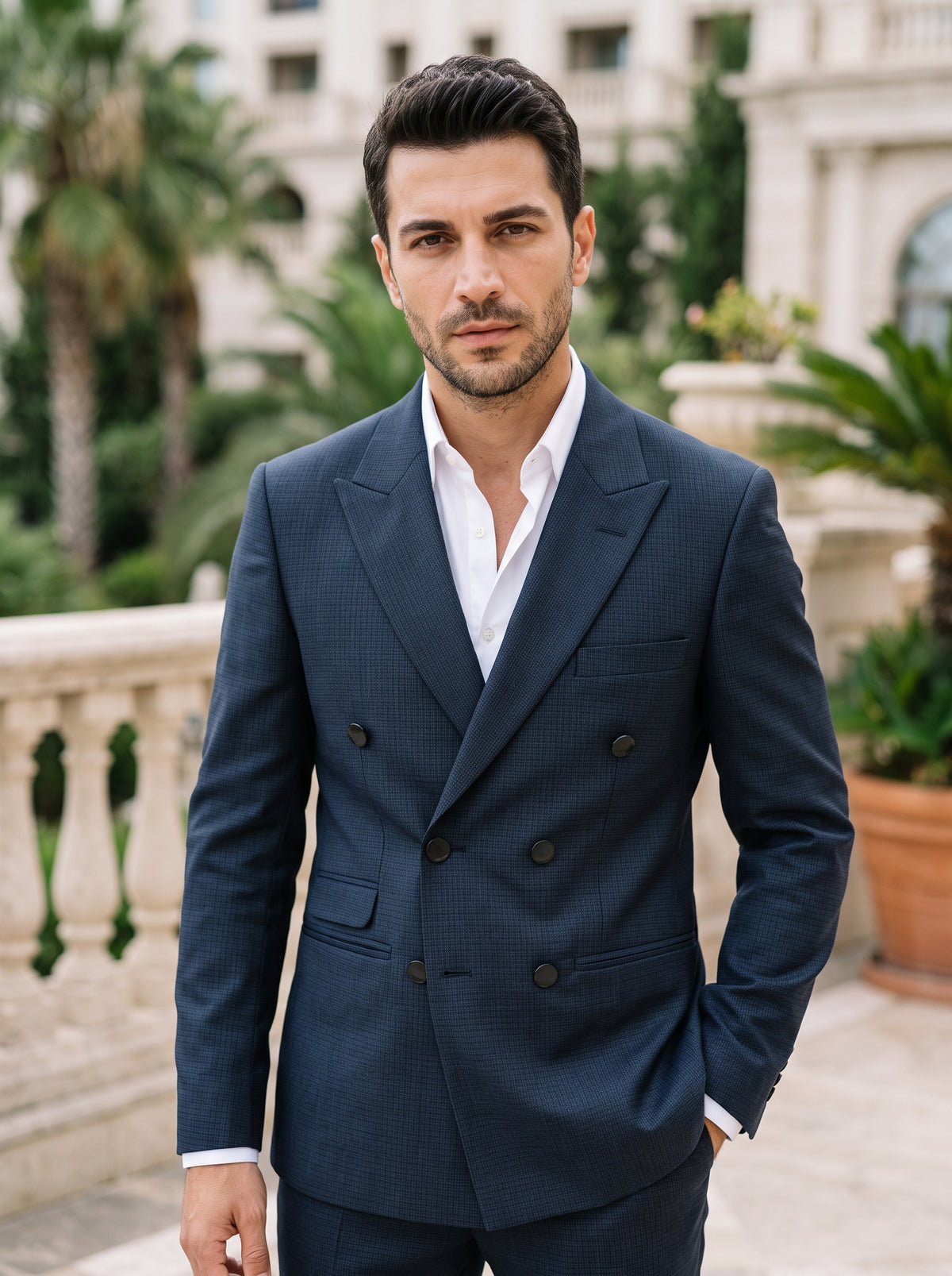 Men 2 Piece Suit Grey