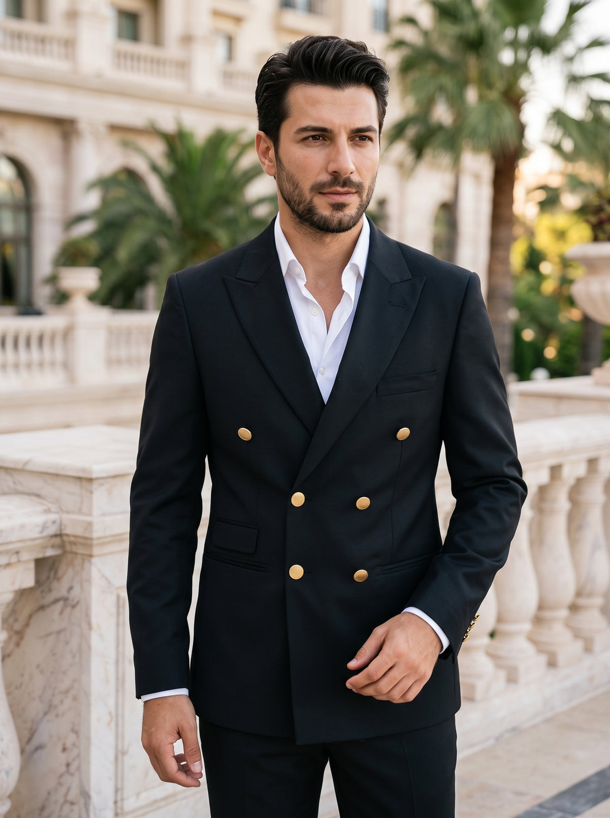 Men 2 Piece Suit Black