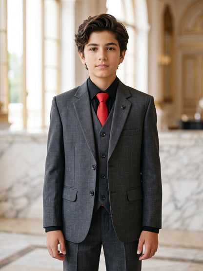 Boys 3 Piece Suit Grey