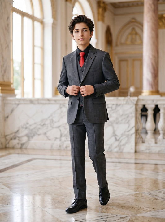 Boys 3 Piece Suit Grey