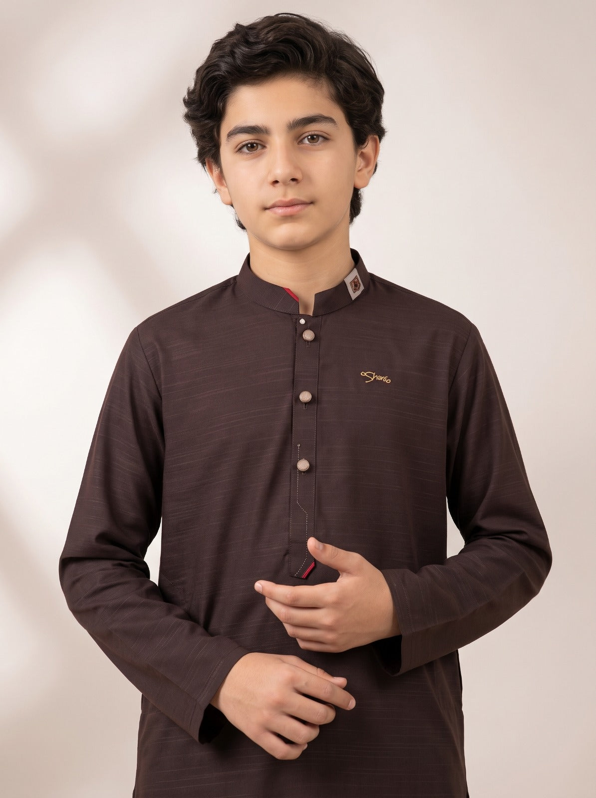Boys Mehroon Kameez Pajama