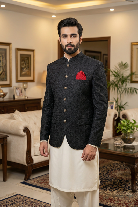 Premium Stylish Black Prince Coat