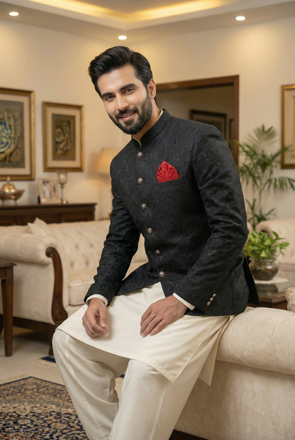 Premium Stylish Black Prince Coat