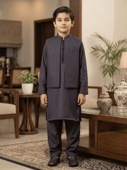 Boys 3 Piece Kameez Pajama with Waistcoat