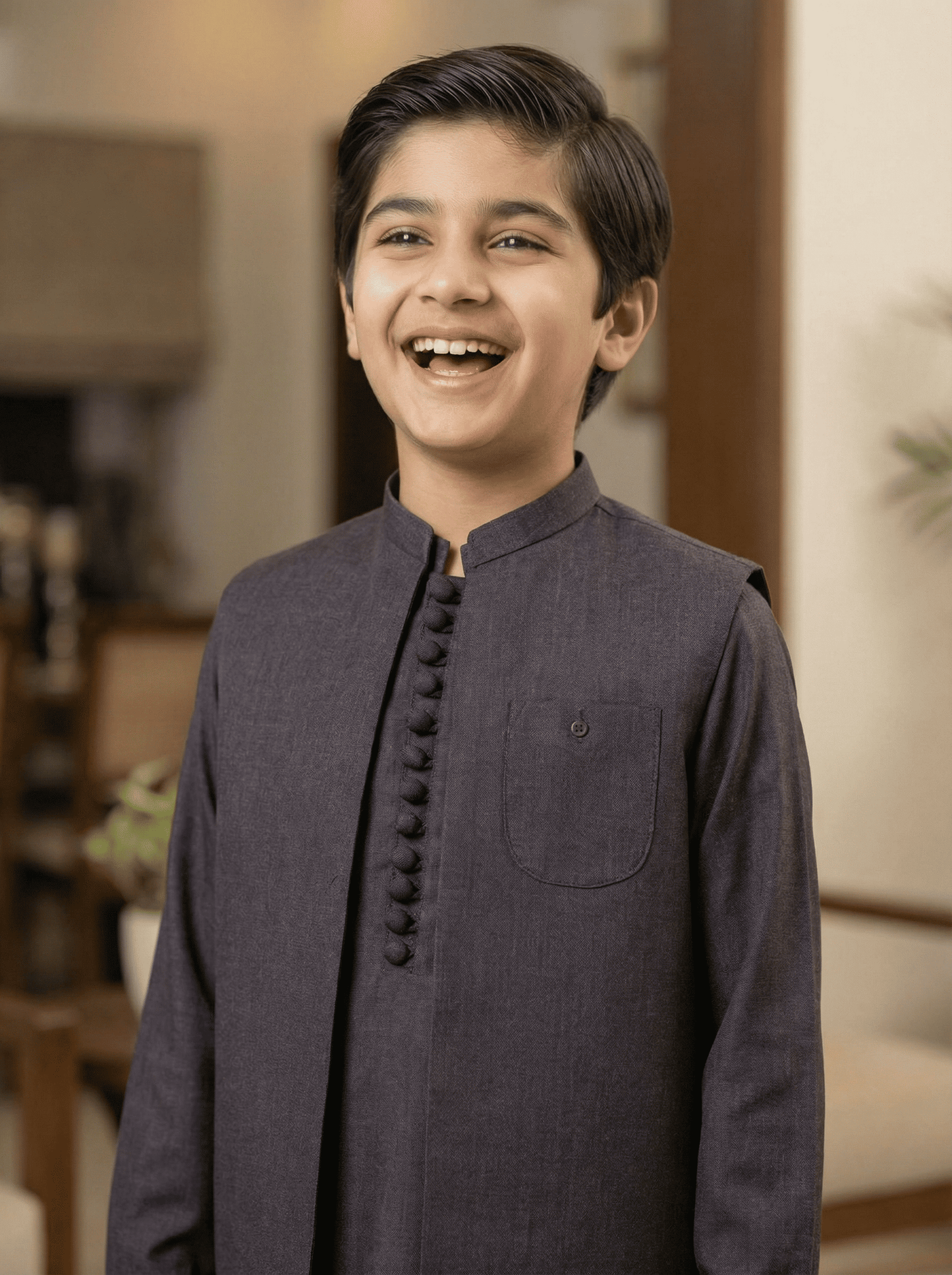 Boys 3 Piece Kameez Pajama with Waistcoat