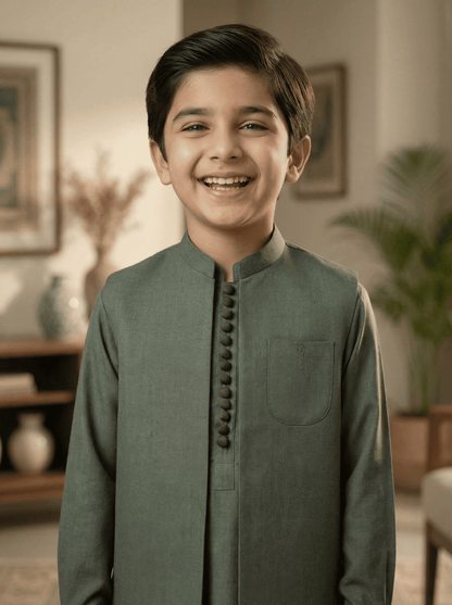 Boys 3 Piece Kameez Pajama with Waistcoat