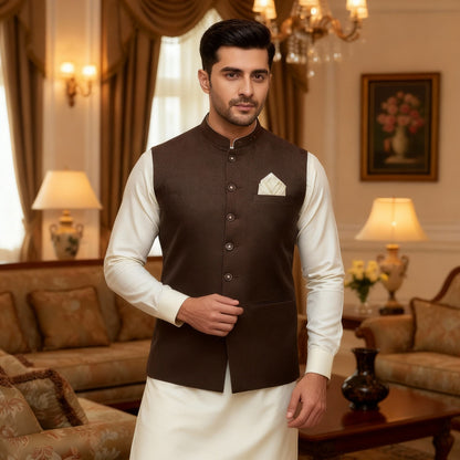 Men Brown Waistcoat