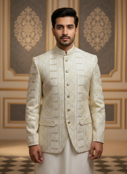Premium Stylish Cream Color Prince Coat