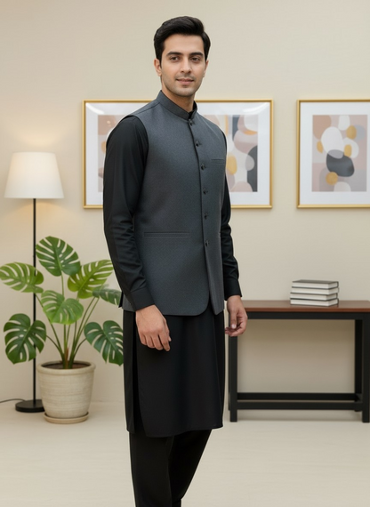 Men Grey Waistcoat