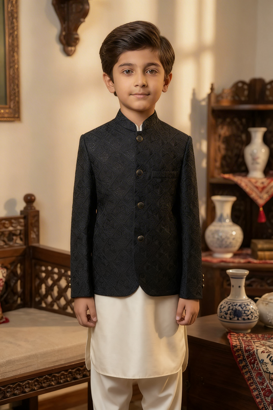 Kids Premium Black Prince Coat