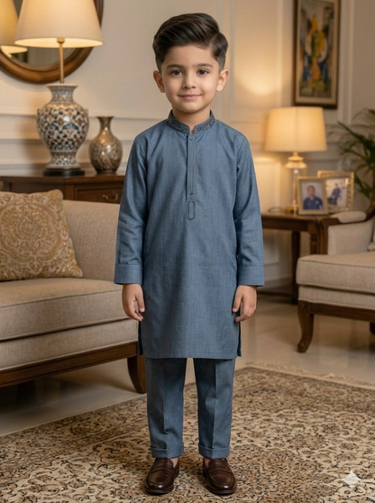 Kids L Grey Kameez Pajama