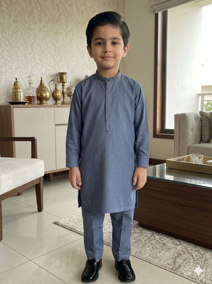 Kids D Grey Kameez Pajama