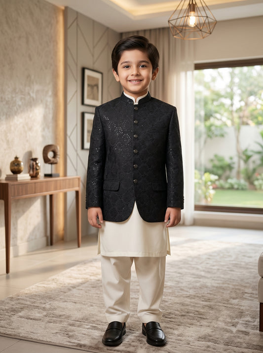 Kids Premium Black Prince Coat