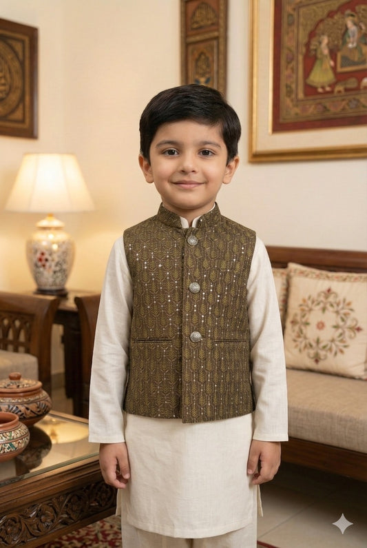 Kids Mehndi Waistcoat