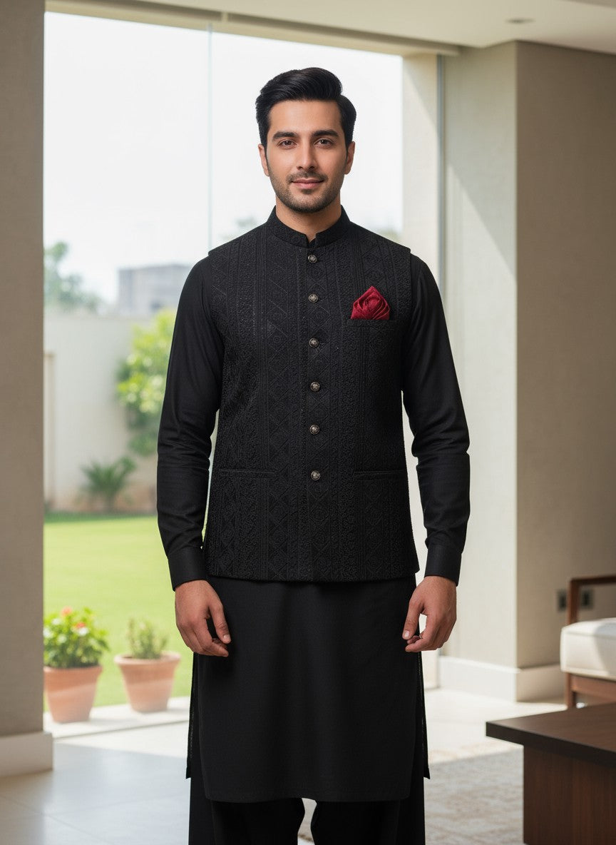 Masoori Waistcoat Black Color