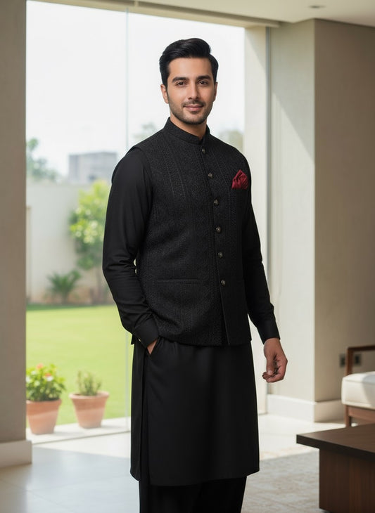 Masoori Waistcoat Black Color