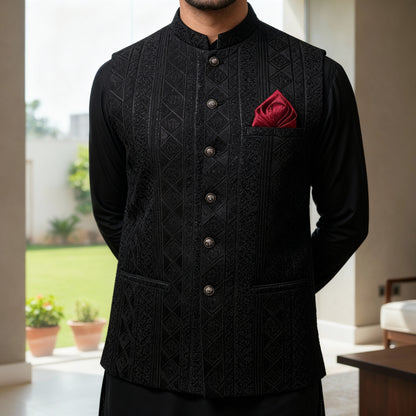 Masoori Waistcoat Black Color