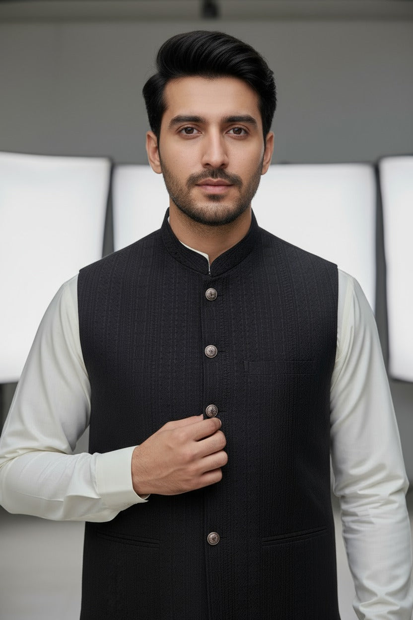 Men Mahroon Waistcoat