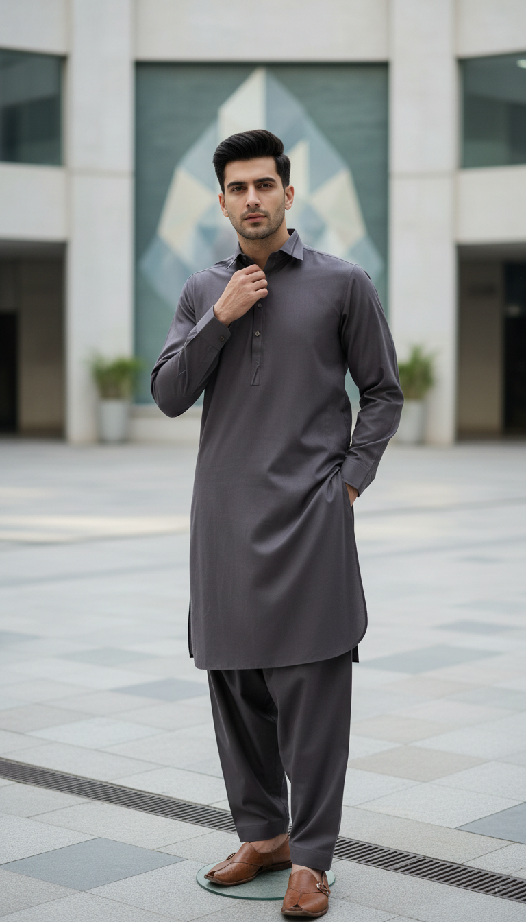 Men Purple kameez Shalwar