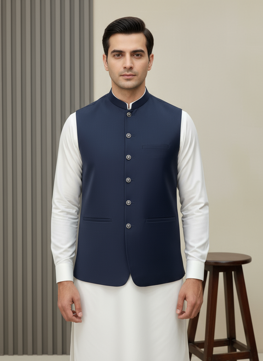 Men Blue Waistcoat