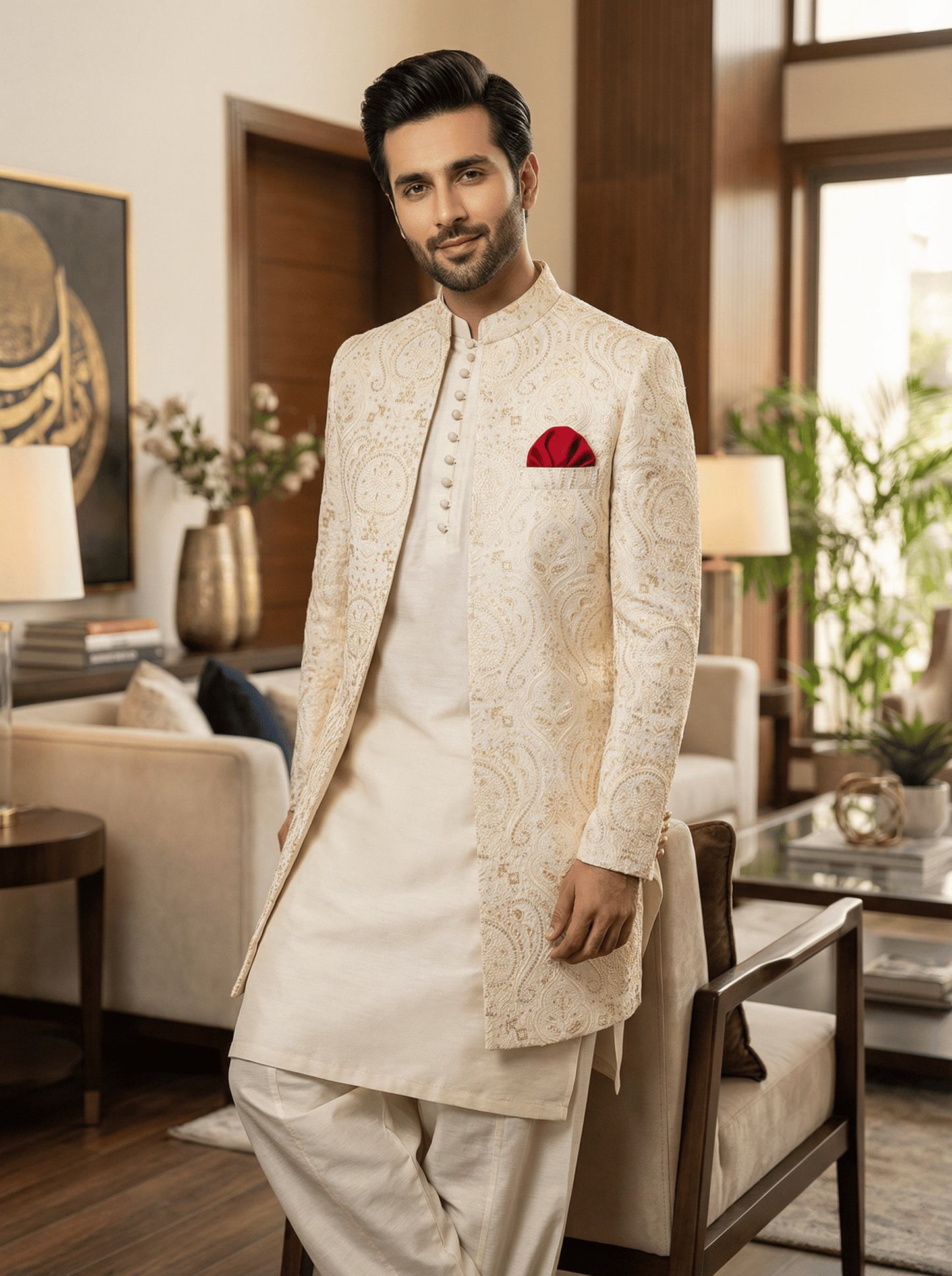 Premium Stylish Open Long Prince Coat