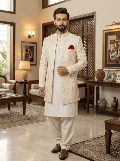 Premium Stylish Open Long Prince Coat