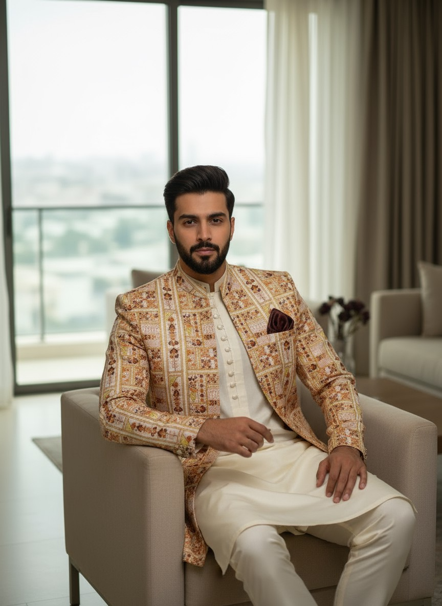 FANCY MENS OPEN COAT