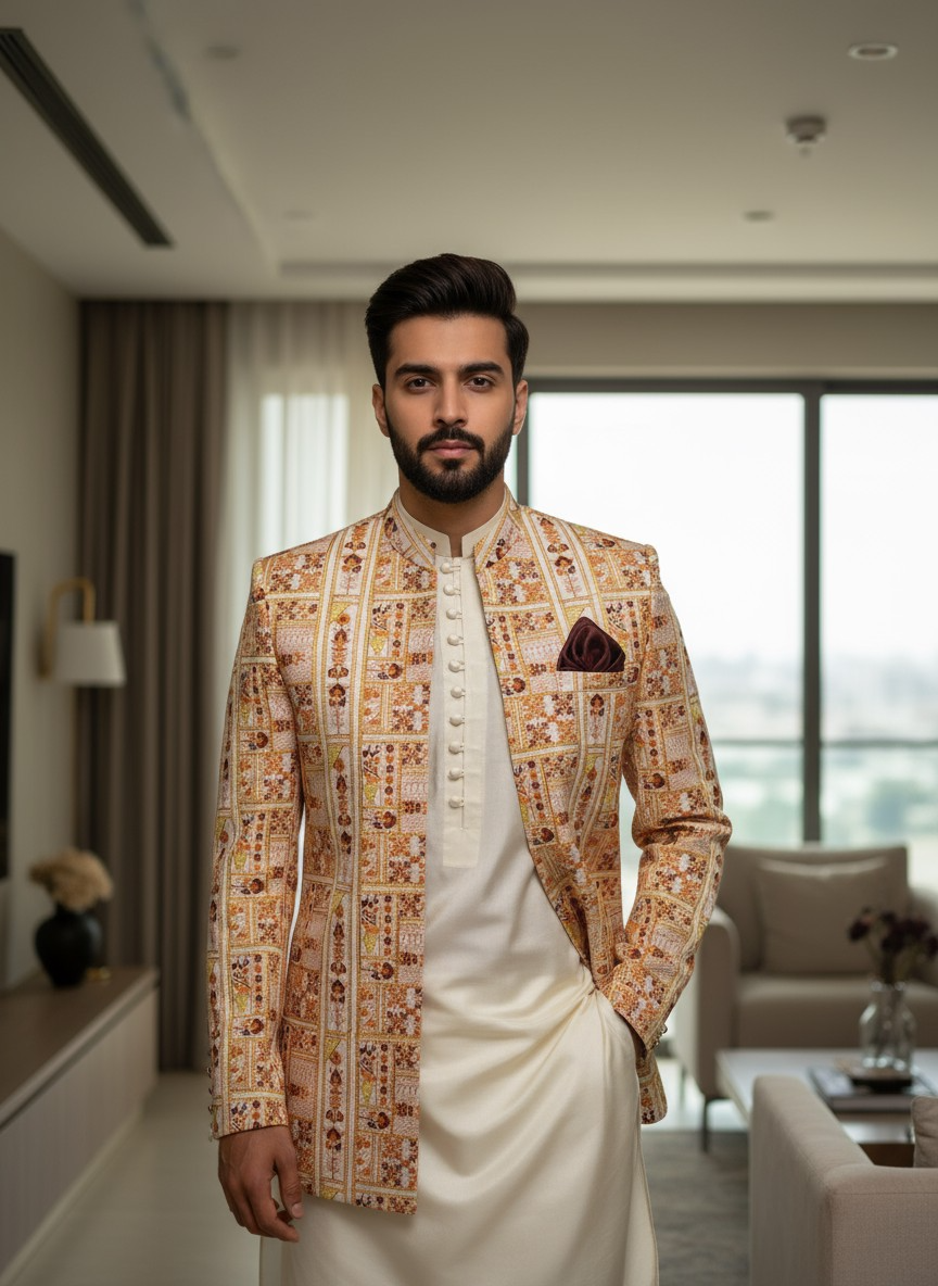 FANCY MENS OPEN COAT