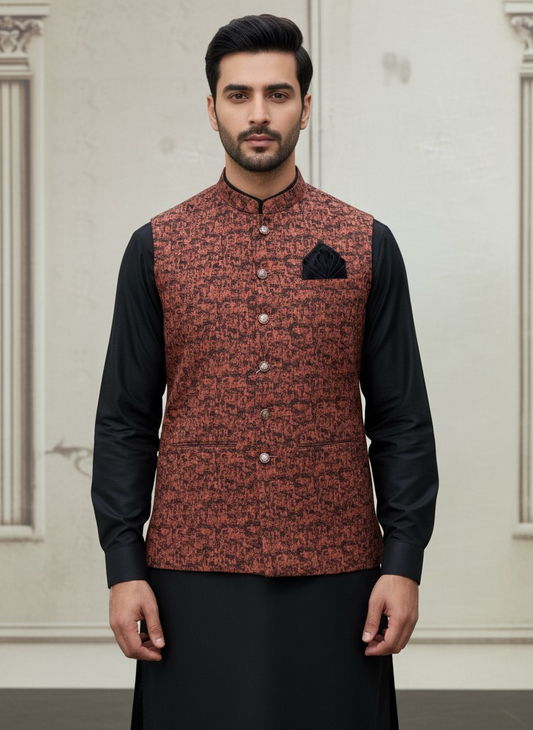 Men Jamawar Waistcoat