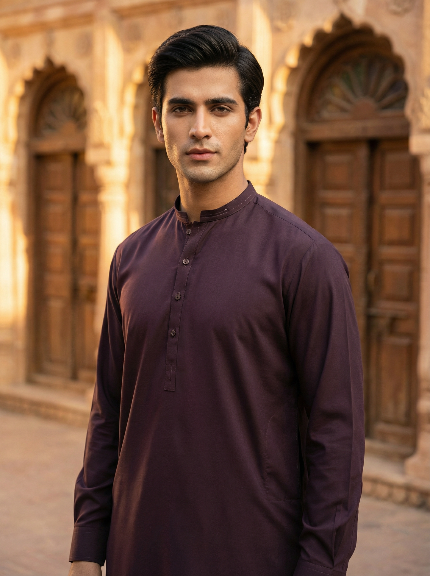 Men Mehroon kameez Pajama
