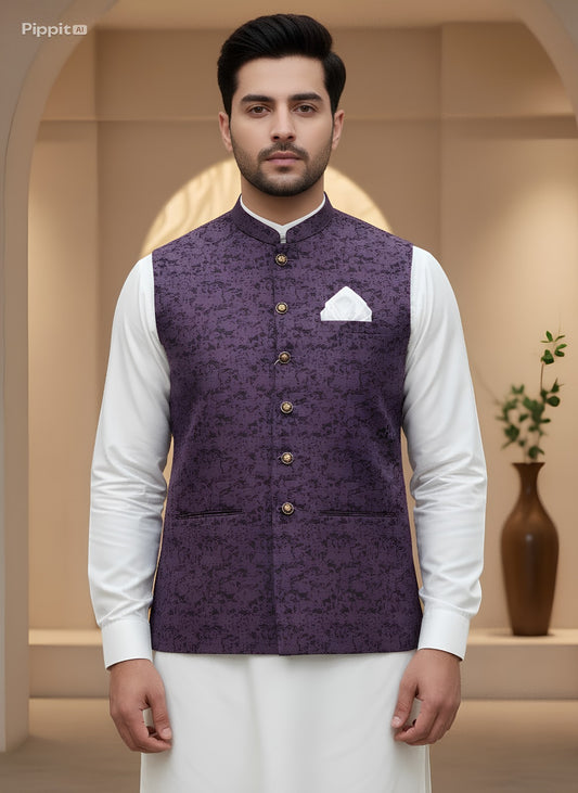 Men Jamawar Waistcoat