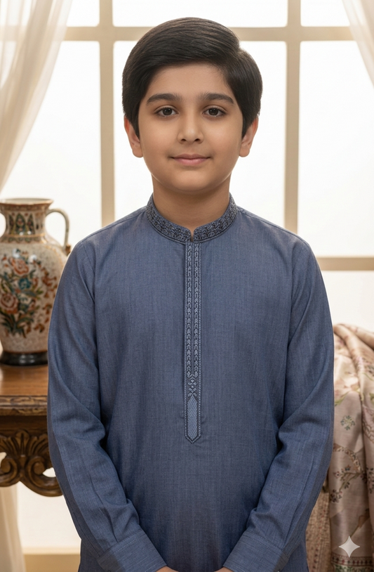 Boys D. Grey Kameez Pajama