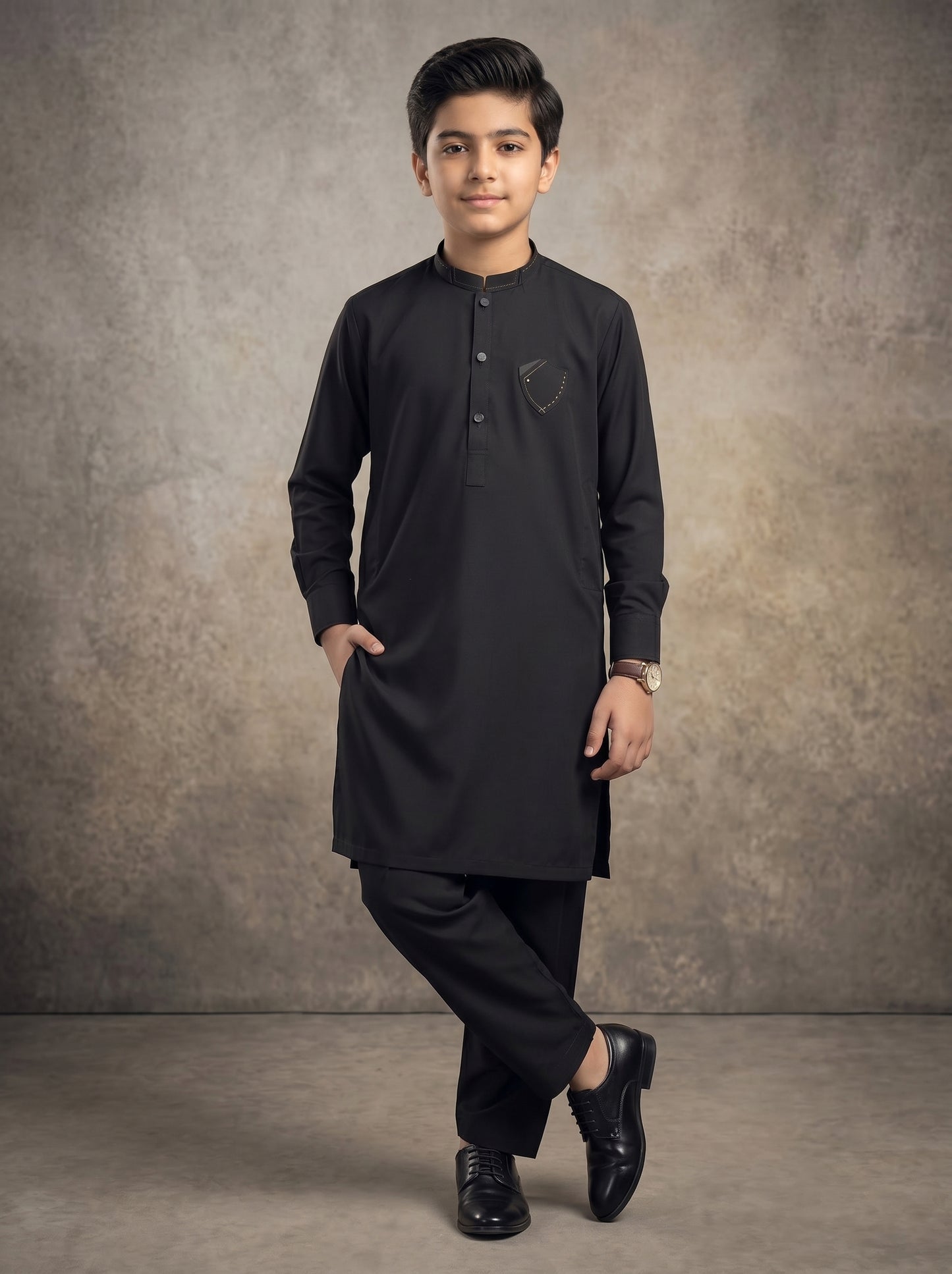 Boys Black Kameez Shalwar