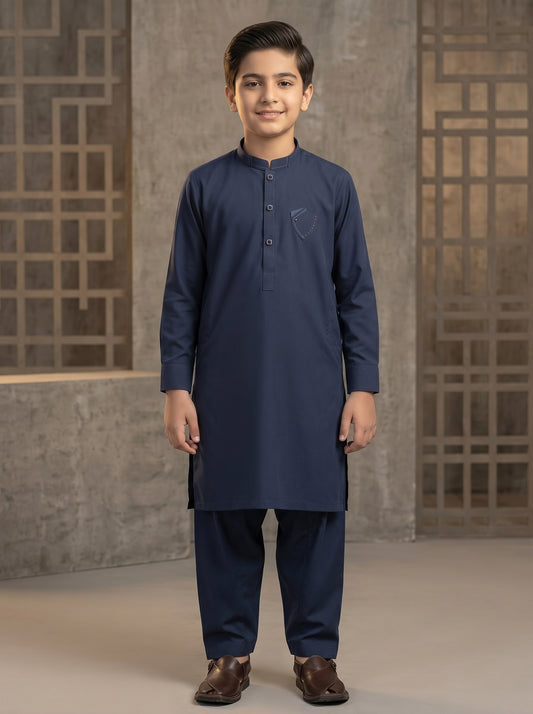 Boys Navy Blue Kameez Shalwar