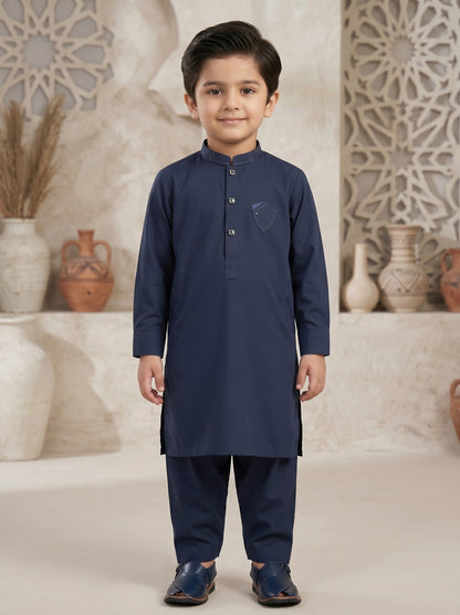 Kids Navy Blue Kameez Shalwar